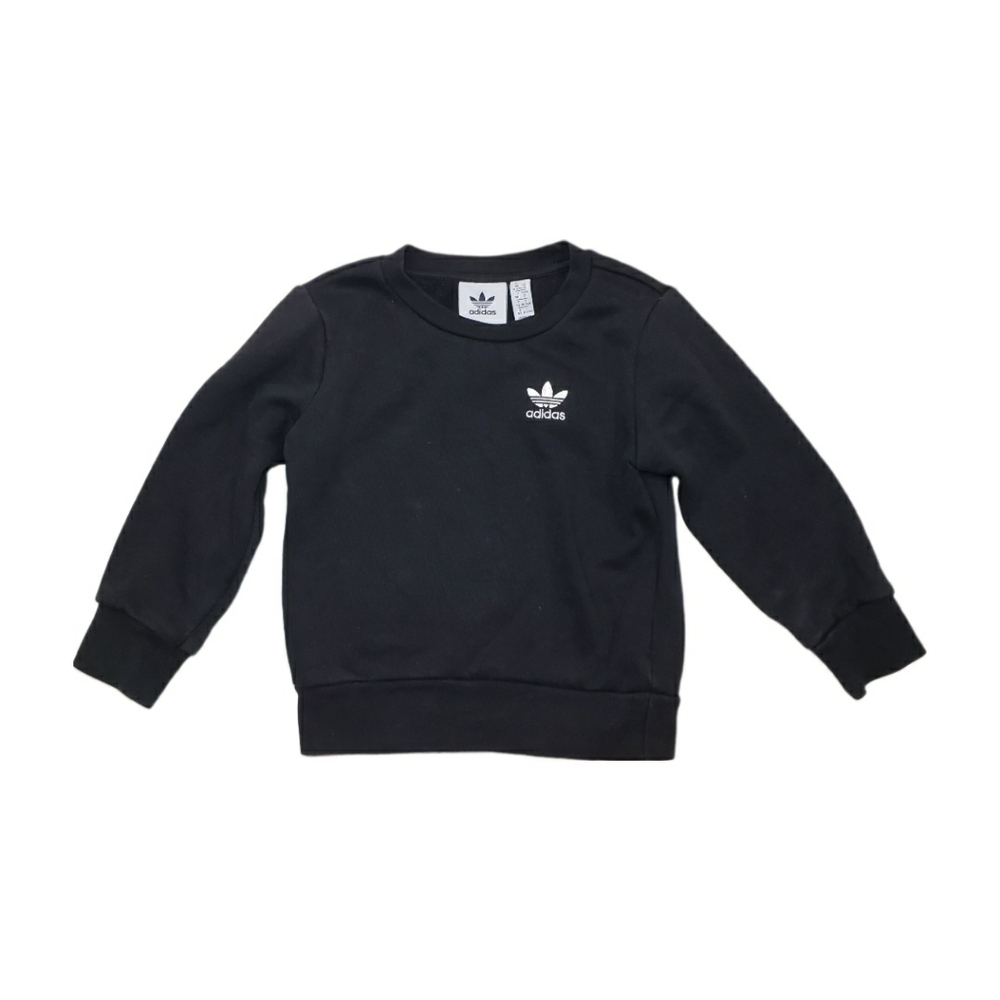 Adidas 2T Black Pullover Sweatshirt with Embroidered Logo
